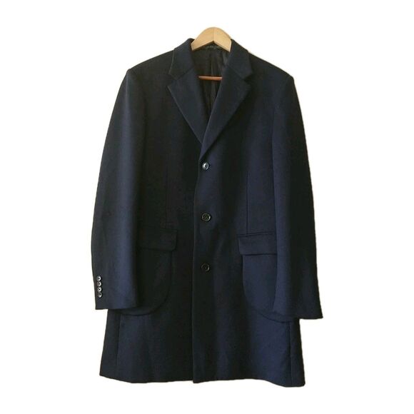 Indochino Newburry 54 Blazer Coat Mens 44 Blue Wool Cashmere Blend 3 Button - Picture 1 of 16